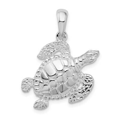 Sea Turtle Pendant Sterling Silver Polished QC10273, MPN: QC10273, 637218171361