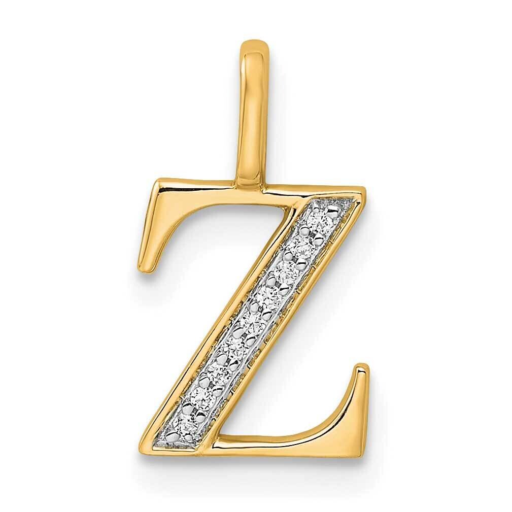 Diamond Letter Z Initial Pendant 10k Gold PM8365Z-004-1YA, MPN: PM8365Z-004-1YA,