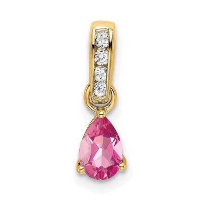 Pear Pink Tourmaline Diamond Pendant 14k Gold PM7409-PT-005-YA, MPN: PM7409-PT-005-YA,