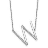 Sideways Diamond Initial W Necklace 14k White Gold PM9844W-029-WA, MPN: PM9844W-029-WA,