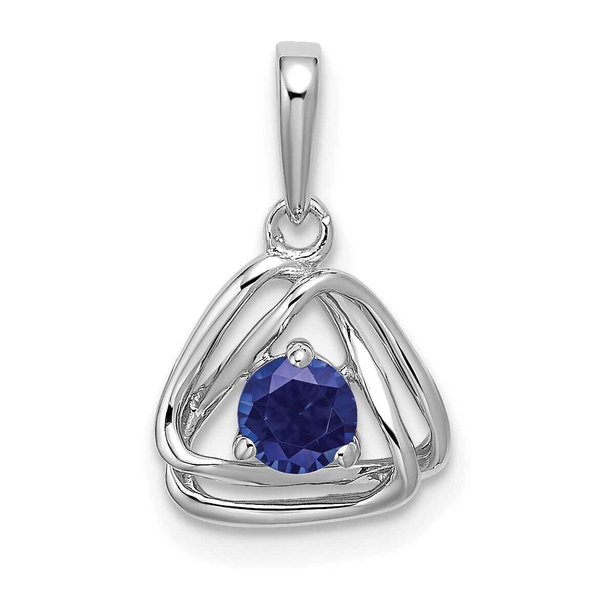 Created Sapphire Triangle Pendant 14k White Gold PM7395-CSA-W, MPN: PM7395-CSA-W, 191101400612