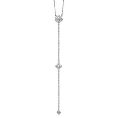 Polished Diamond Drop Necklace 10k White Gold PXD3094-0WS43-20, MPN: PXD3094-0WS43-20, 191101658228