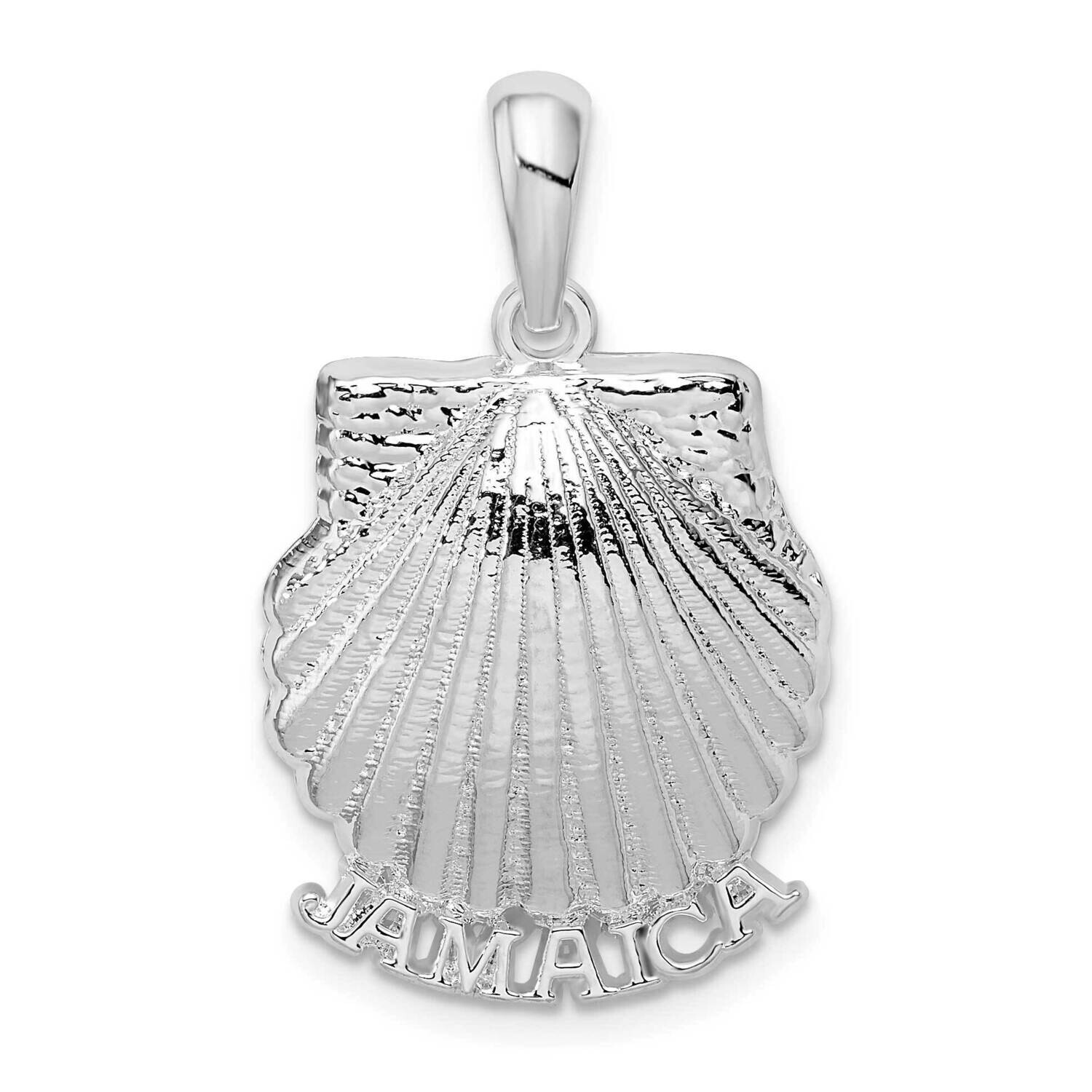 Jamaica Scallop Shell Pendant Sterling Silver Polished QC10212, MPN: QC10212, 637218170258