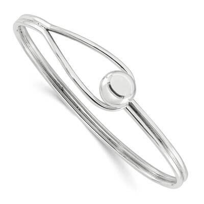 Ball Bead &amp; Loop Bangle Sterling Silver Polished QB1468, MPN: QB1468,