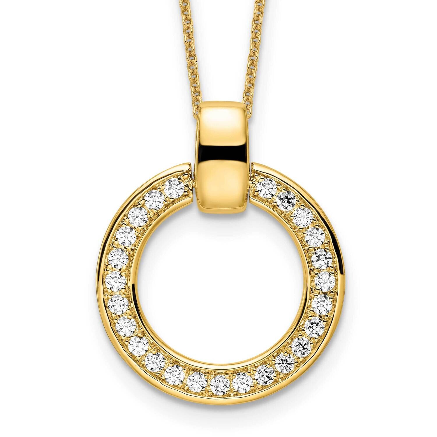 True Origin 1/2 Carat Diamond Vs/Si D E F Fancy Circle 18 Inch Necklace 14k Gold PM8610-050-YLD, MP…
