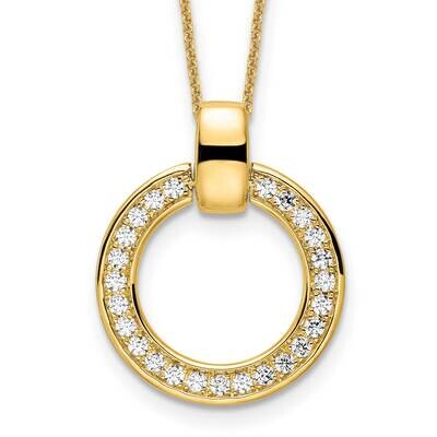 True Origin 1/2 Carat Diamond Vs/Si D E F Fancy Circle 18 Inch Necklace 14k Gold PM8610-050-YLD, MP…