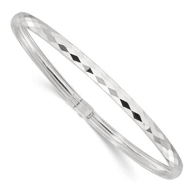 Textured Flexible Bangle Bracelet Sterling Silver Polished QB1499, MPN: QB1499,