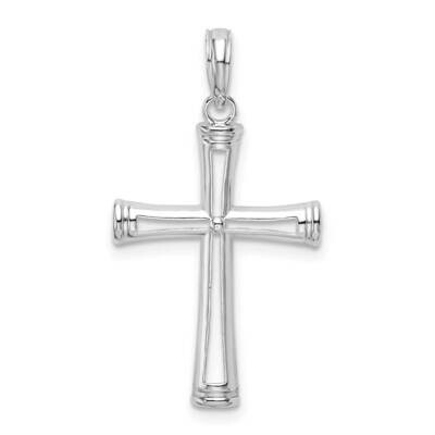 Tapered Center Cross Pendant Sterling Silver Polished QC10475, MPN: QC10475, 637218181728