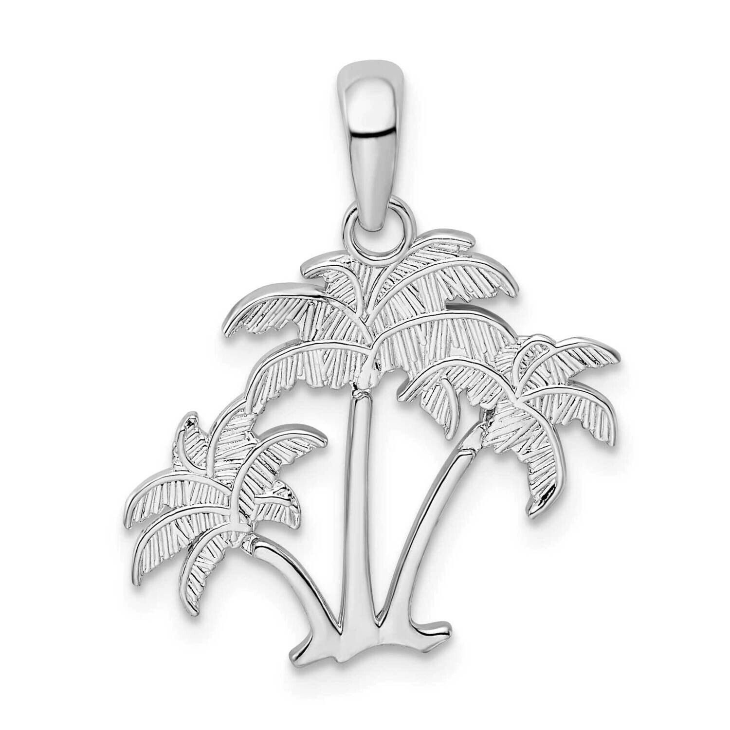 Palm Trees Pendant Sterling Silver Polished QC10342, MPN: QC10342, 637218173419