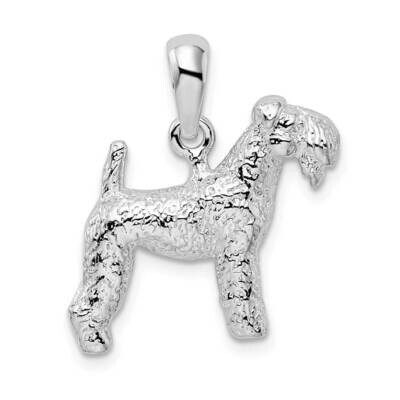 Textured 3D Kerry Blue Terrier Pendant Sterling Silver QC10243, MPN: QC10243, 637218170630