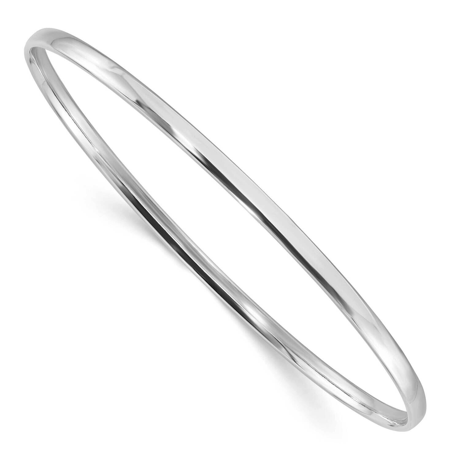 Polished 3.00mm Slip On Bangle Sterling Silver Rhodium-Plated QB1472, MPN: QB1472,