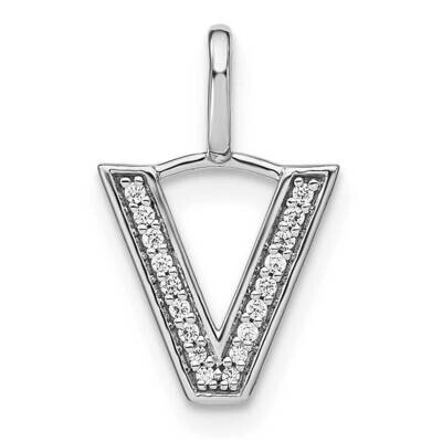 Diamond Lower Case Letter V Initial Pendant 14k White Gold PM8368V-006-WA, MPN: PM8368V-006-WA, 196…