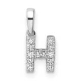 Diamond Letter H Initial Bail Pendant 14k White Gold PM9797H-006-WA, MPN: PM9797H-006-WA,