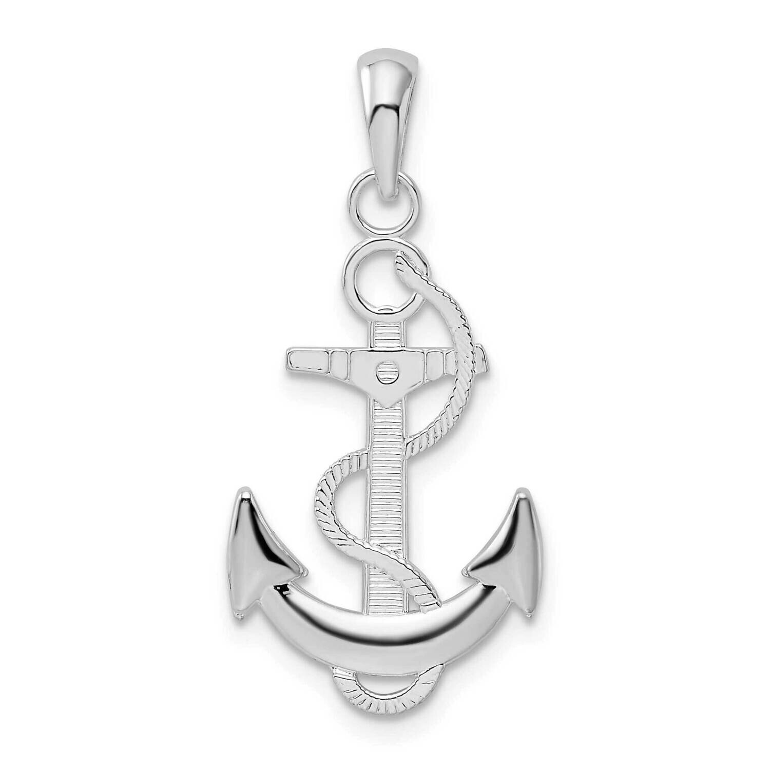 Anchor Rope Pendant Sterling Silver Polished QC10330, MPN: QC10330, 637218173266