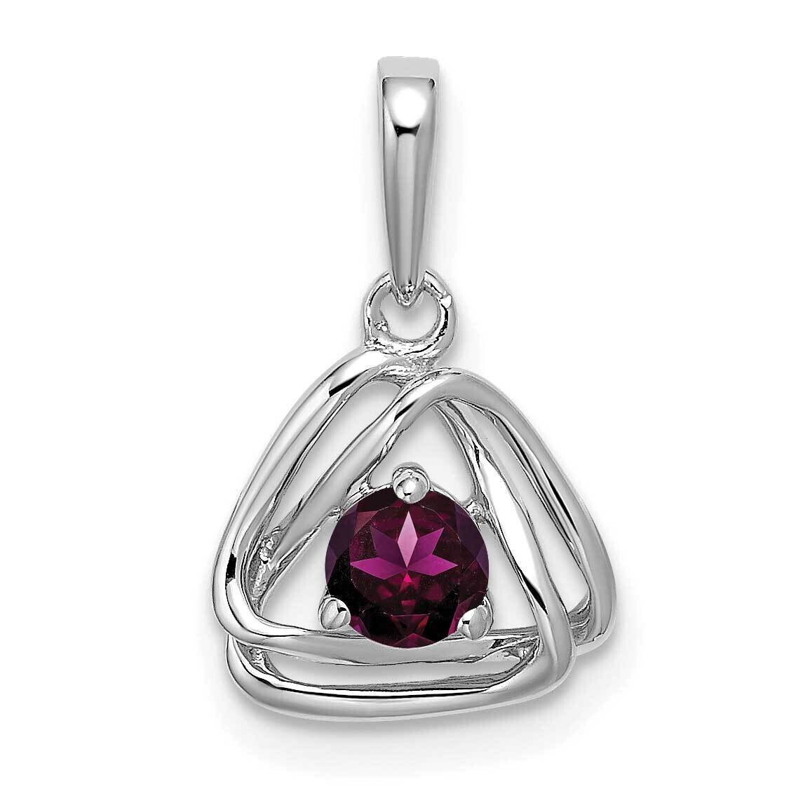 Rhodolite Garnet Triangle Pendant 14k White Gold PM7395-RG-W, MPN: PM7395-RG-W, 191101400537