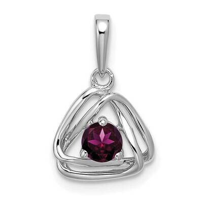 Rhodolite Garnet Triangle Pendant 14k White Gold PM7395-RG-W, MPN: PM7395-RG-W, 191101400537
