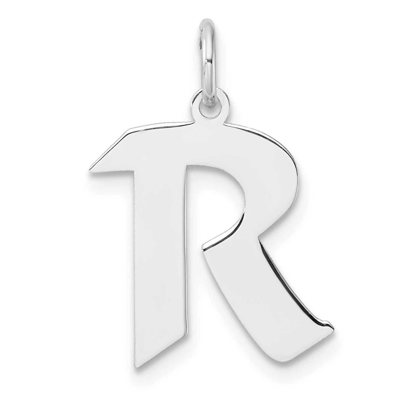 Small Artisan Block Letter R Initial Charm Sterling Silver Rhodium-Plated QC11256R, MPN: QC11256R,