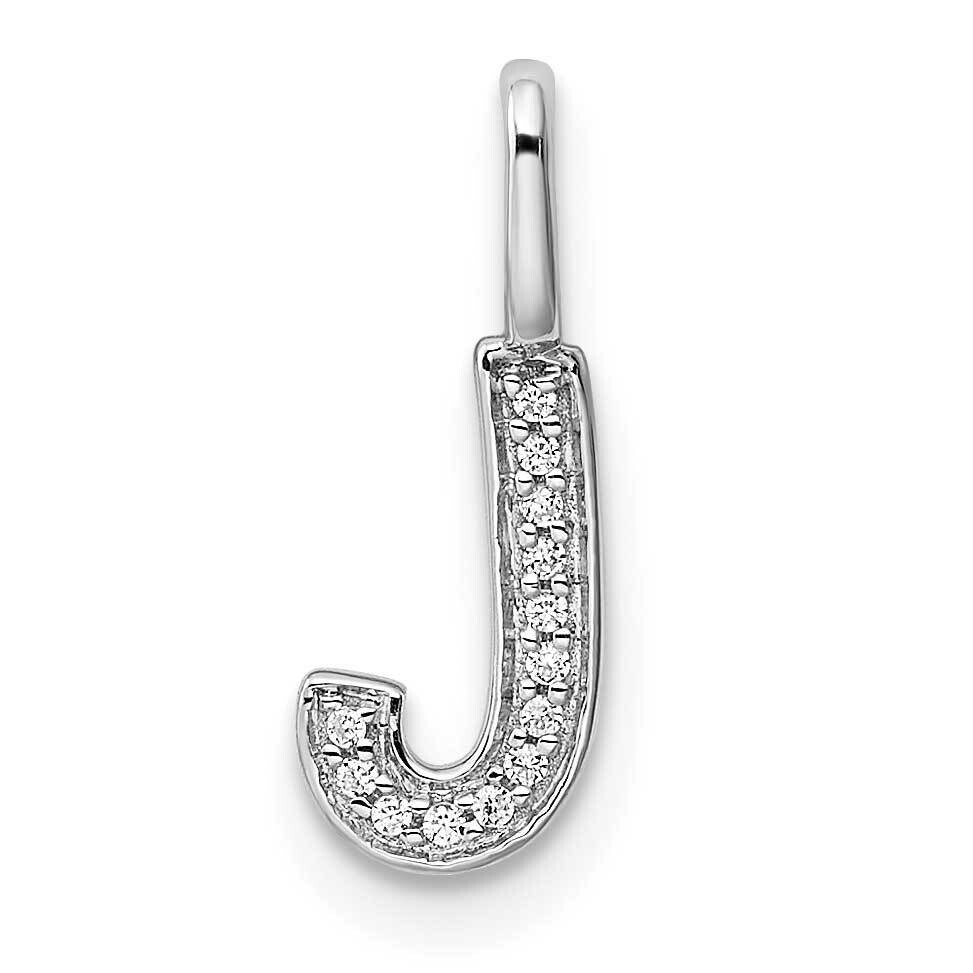 Diamond Letter J Initial Pendant 14k White Gold PM8367J-004-WA, MPN: PM8367J-004-WA, 196904072202
