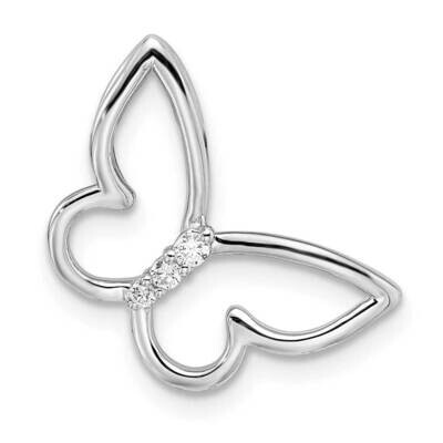 Polished Butterfly Diamond Chain Slide 10k White Gold PM8521-005-1WA, MPN: PM8521-005-1WA,