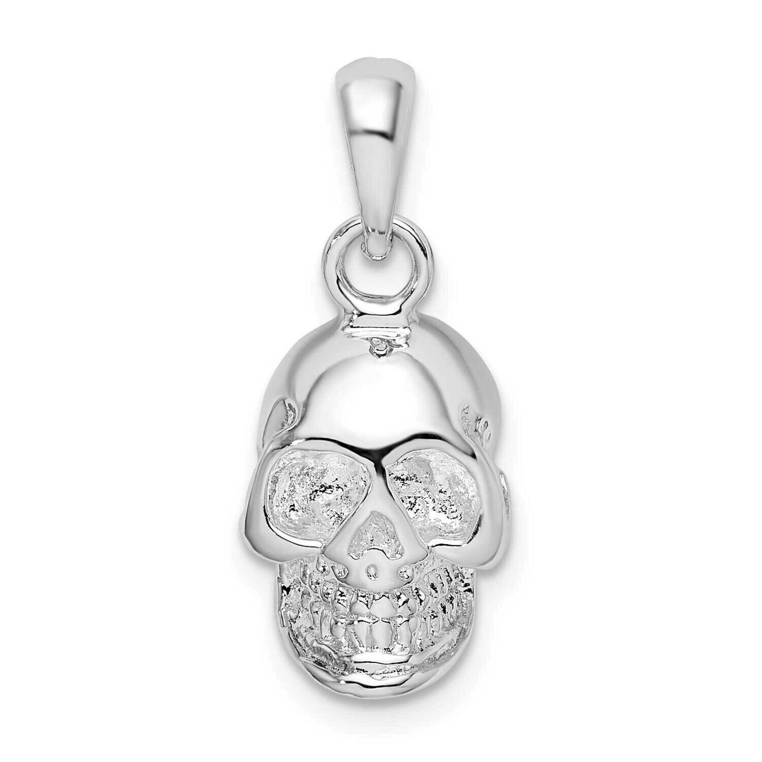 3D Skull Pendant Sterling Silver Polished QC10464, MPN: QC10464, 637218180837