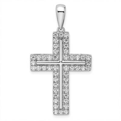 True Origin 1 Carat Diamond Vs/Si D E F Cross Pendant 14k White Gold PM9371-100-WLD, MPN: PM9371-10…