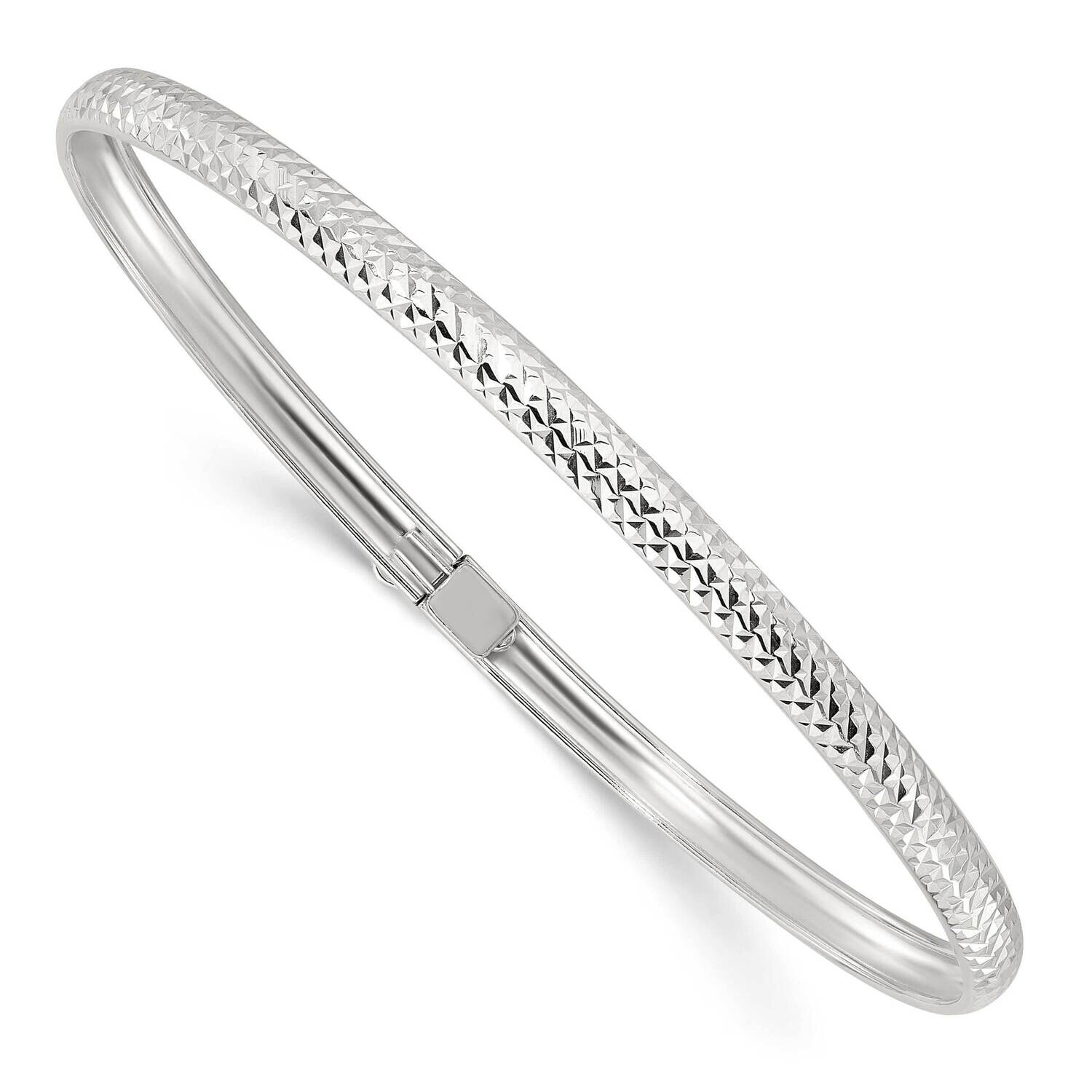 Diamond-Cut Flexible Bangle Bracelet Sterling Silver Polished QB1495, MPN: QB1495,