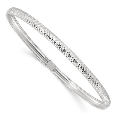 Diamond-Cut Flexible Bangle Bracelet Sterling Silver Polished QB1495, MPN: QB1495,