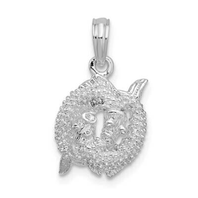 3D Pisces Zodiac Pendant Sterling Silver Polished QC10986, MPN: QC10986, 637218182374