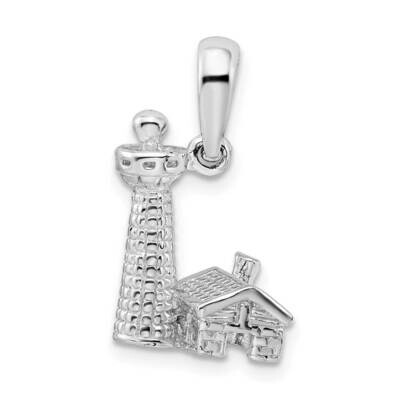 Textured 3D Lighthouse Pendant Sterling Silver Polished QC10015, MPN: QC10015, 637218155781