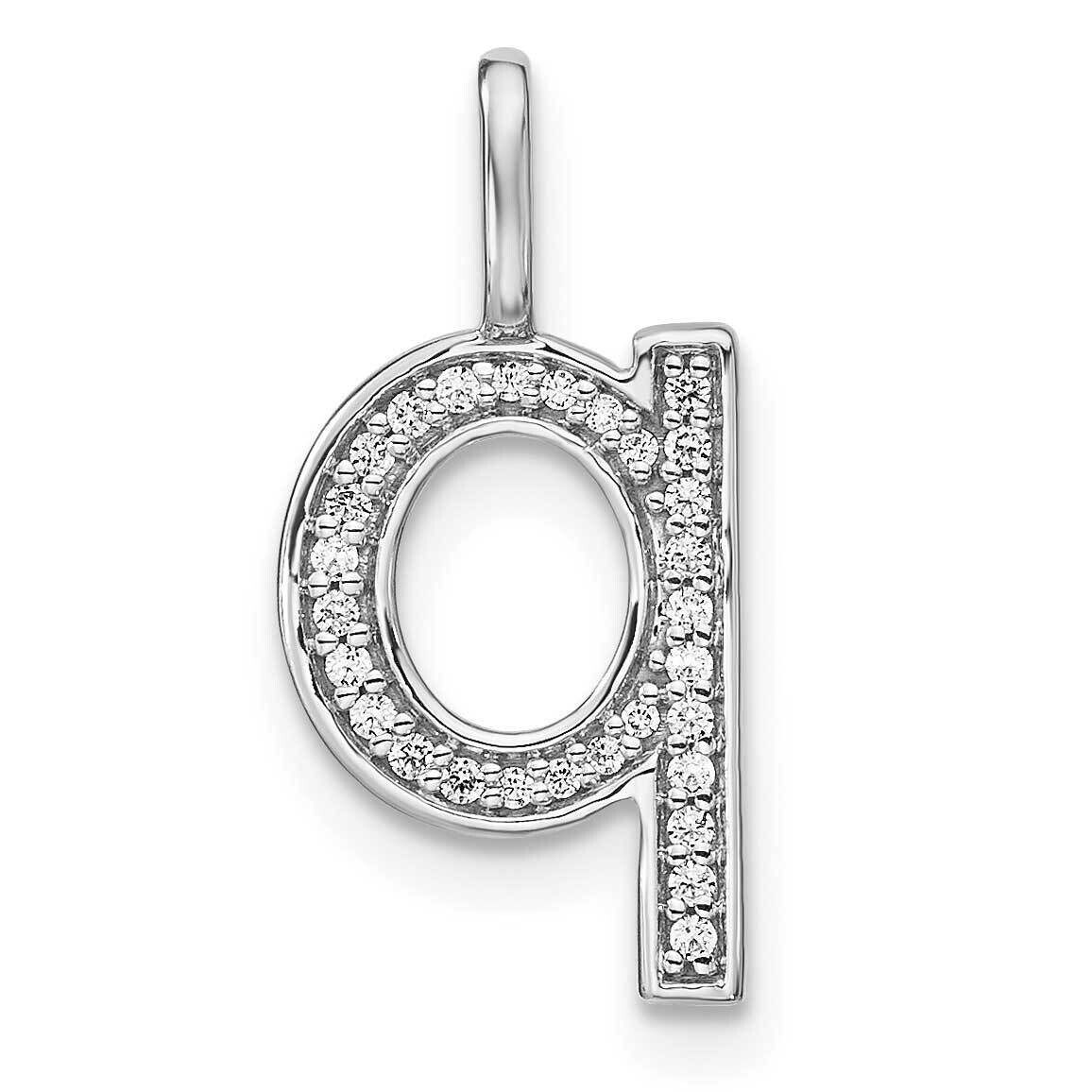 Diamond Lower Case Letter Q Initial Pendant 14k White Gold PM8368Q-010-WA, MPN: PM8368Q-010-WA, 196…