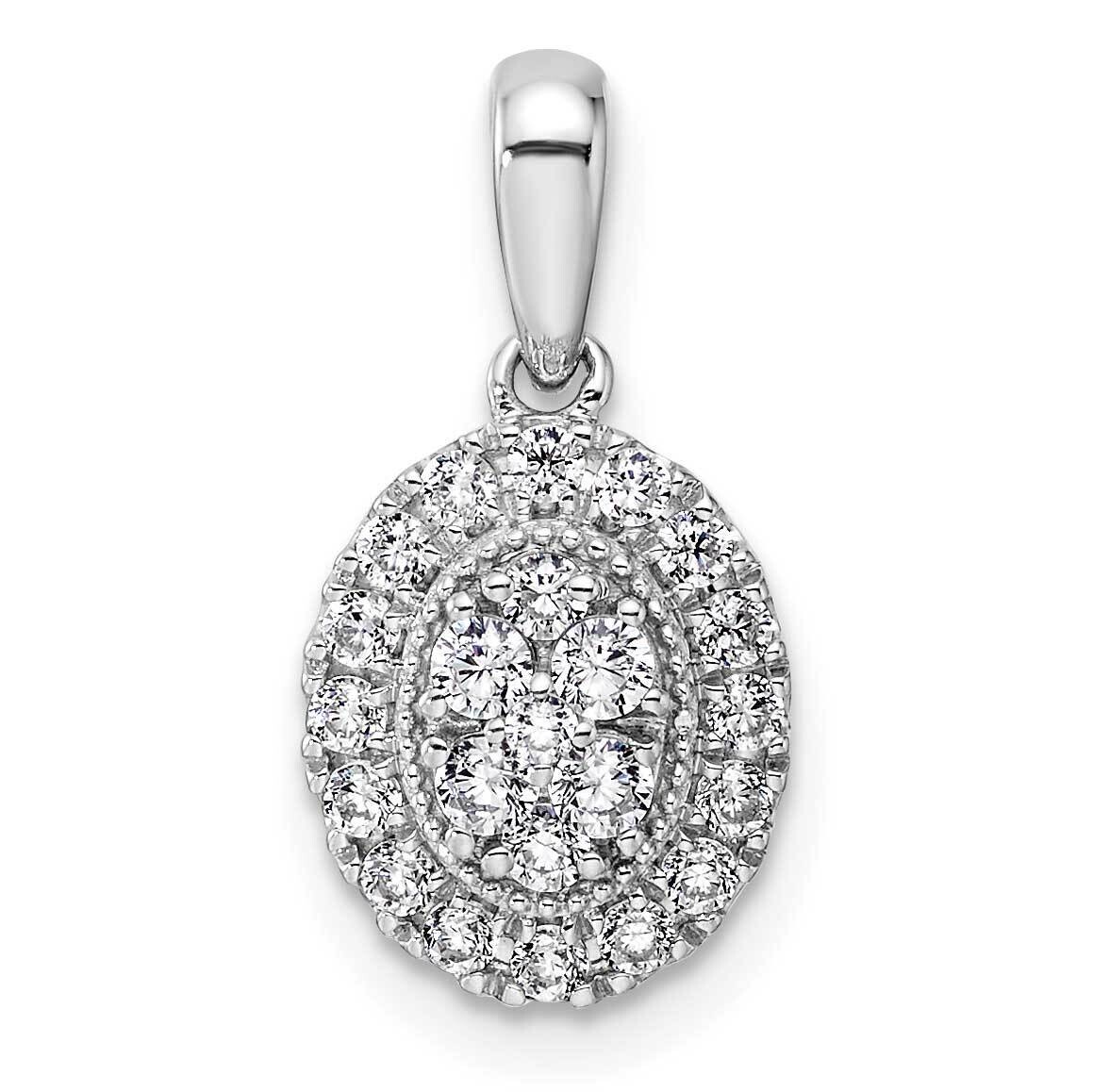 Diamond Oval Halo Pendant 14k White Gold PM9659-040-WLG, MPN: PM9659-040-WLG, 883957881973
