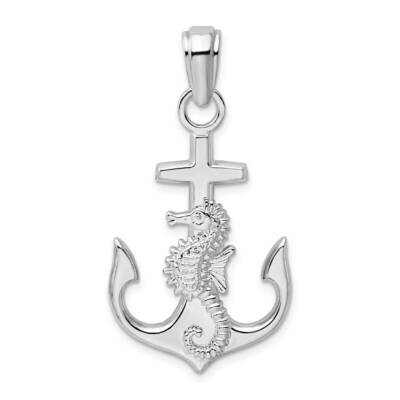 Anchor Seahorse Pendant Sterling Silver Polished QC10439, MPN: QC10439, 637218179909