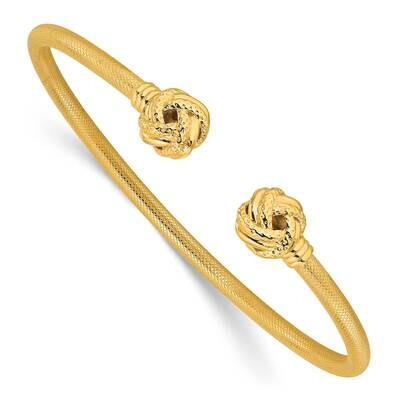 Gold-Tone Textured Love Knot Cuff Bangle Sterling Silver QB1463GP, MPN: QB1463GP,