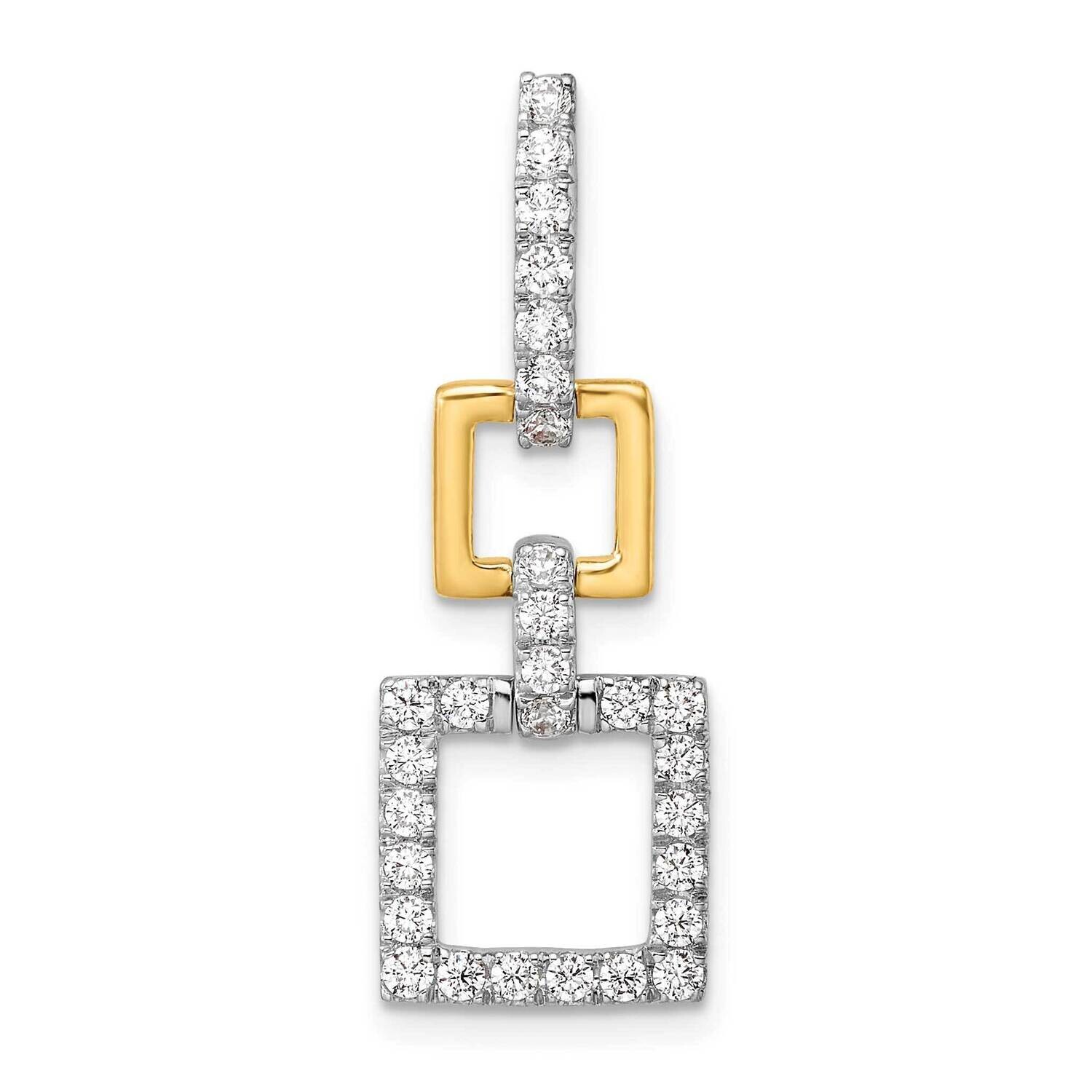 Diamond Squares Dangle Pendant 14k Two-Tone Gold PM9667-058-WYLG, MPN: PM9667-058-WYLG, 883957882352