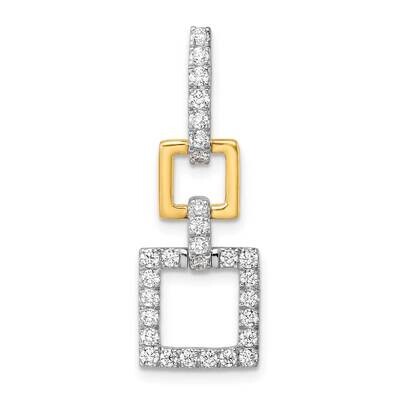 Diamond Squares Dangle Pendant 14k Two-Tone Gold PM9667-058-WYLG, MPN: PM9667-058-WYLG, 883957882352
