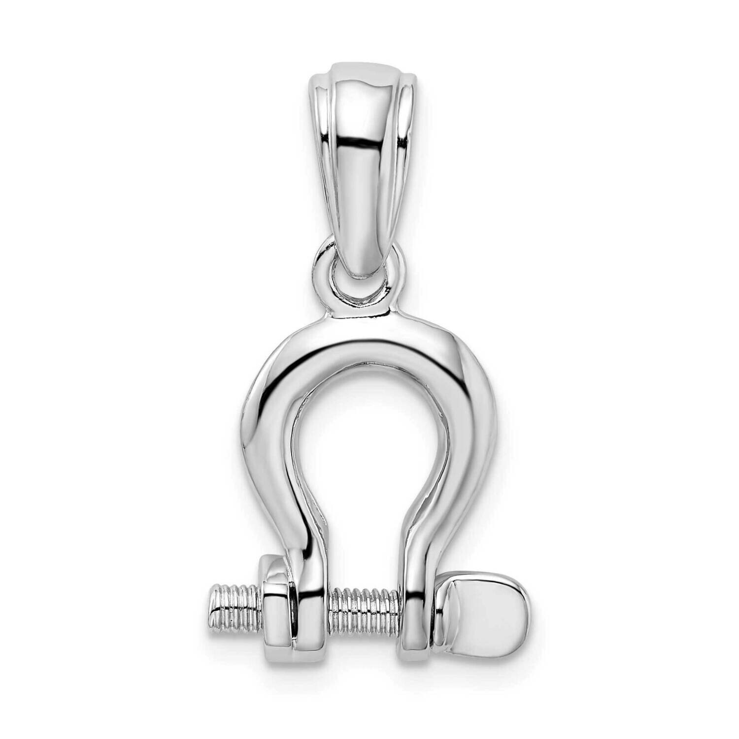 3D Medium Shackle Link Pendant Sterling Silver Polished QC10574, MPN: QC10574, 637218184392