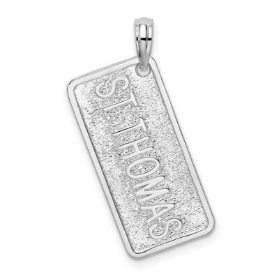Textured St. Thomas License Plate Pendant Sterling Silver QC10248, MPN: QC10248, 637218170876