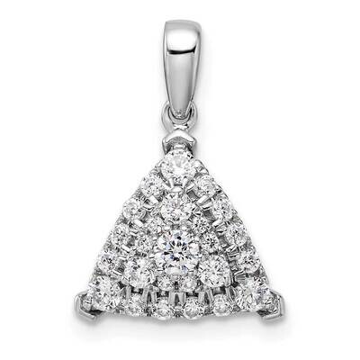 Diamond Triangle Cluster Pendant 14k White Gold PM9664-050-WLG, MPN: PM9664-050-WLG, 883957882093