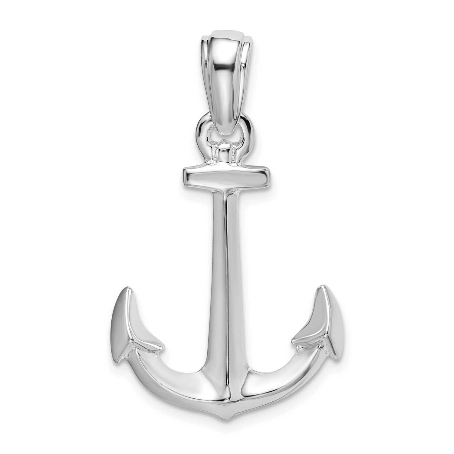 3D Anchor Pendant Sterling Silver Polished QC10005, MPN: QC10005, 637218155552