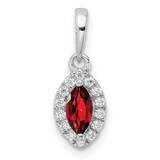 Diamond Garnet Pendant 14k White Gold PM9354-GA-010-WLG, MPN: PM9354-GA-010-WLG, 883957882734