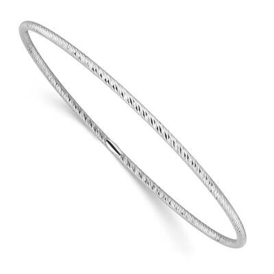 Polished Diamond-Cut Slip-On Bangle Sterling Silver Rhodium-Plated QB1481, MPN: QB1481,