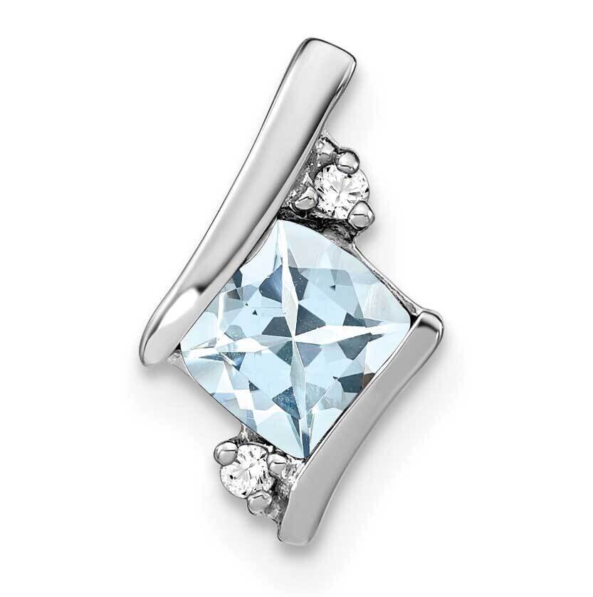 Cushion Aquamarine Diamond Chain Slide 10 Inch 14k White Gold PM7398-AQ-002-WA, MPN: PM7398-AQ-002-…