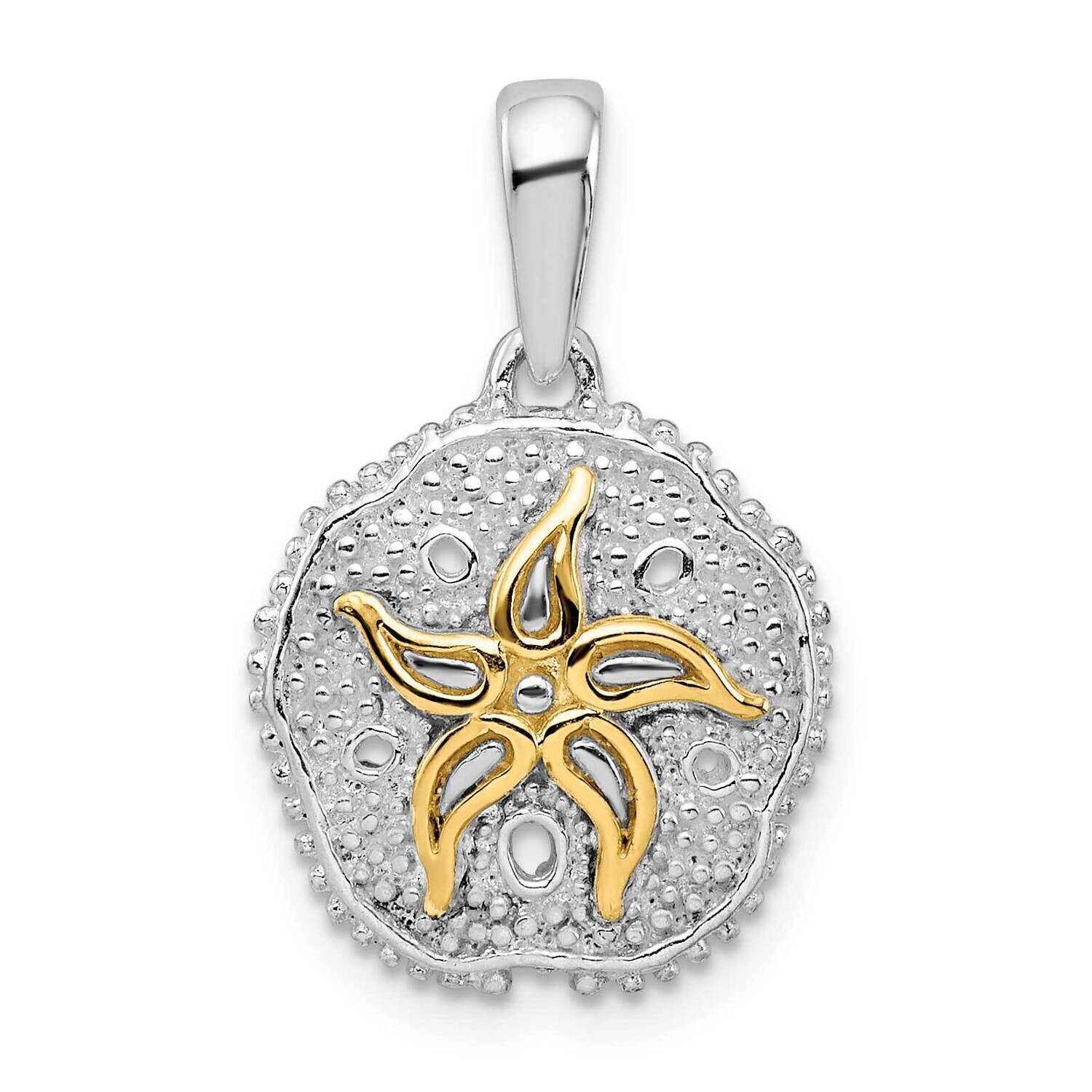 Large SDollar 14K Starfish Pendant Sterling Silver Polished QC10762G, MPN: QC10762G, 637218147663