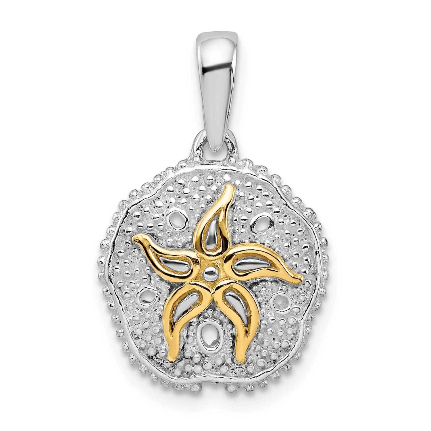 Large SDollar 14K Starfish Pendant Sterling Silver Polished QC10762G