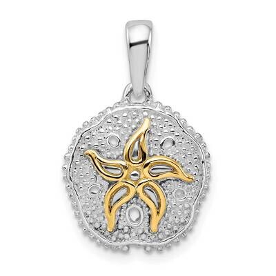 Large SDollar 14K Starfish Pendant Sterling Silver Polished QC10762G, MPN: QC10762G, 637218147663