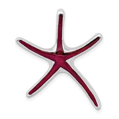 Enameled Dancing Starfish Slide Sterling Silver Polished QC10620, MPN: QC10620, 637218144389