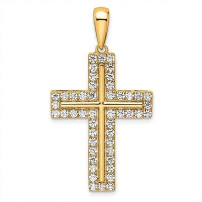 True Origin 1 Carat Diamond Vs/Si D E F Cross Pendant 14k Gold PM9371-100-YLD, MPN: PM9371-100-YLD,…