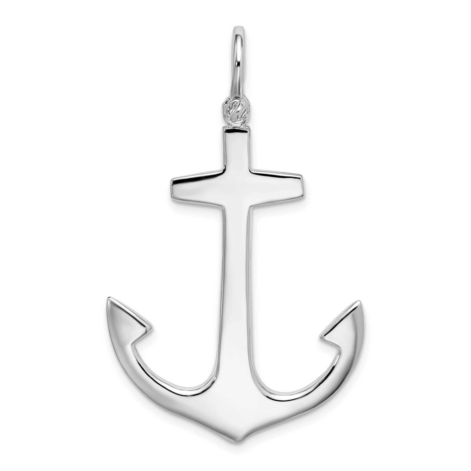 3D Large Anchor Pendant Sterling Silver Polished QC10581, MPN: QC10581, 637218184484