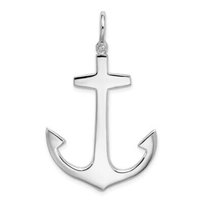 3D Large Anchor Pendant Sterling Silver Polished QC10581, MPN: QC10581, 637218184484