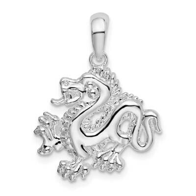 Small Dragon Pendant Sterling Silver Polished QC10336, MPN: QC10336, 637218173327